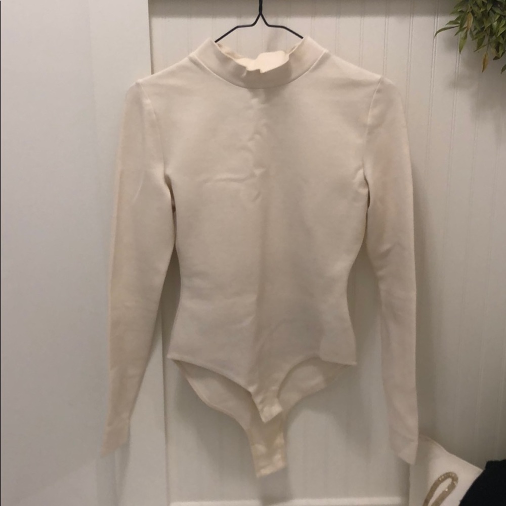 Kate Spade Cream Mock Turtleneck Body Suit